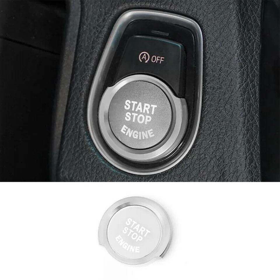 デザイン性UP♪ BMW エンジンスターター スイッチ カバー 銀 F30 318i 320i 320d 328i 320d 330i 330e 335i 340i SE Mスポーツ 3シリーズ拍卖