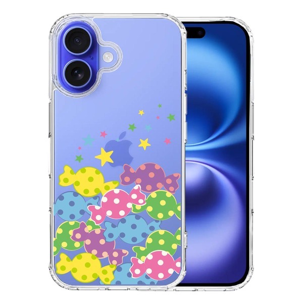 iPhone16 ケース クリア キャンディ 2 スマホケース 側面ソフト 背面ハード ハイブリッド拍卖