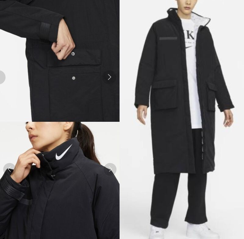 最後 XS 29700円 ナイキ サーマ レディース リペル ロングジャケット 検 エコダウン コート シンセティック フィル ベンチ ブラック 黒拍卖