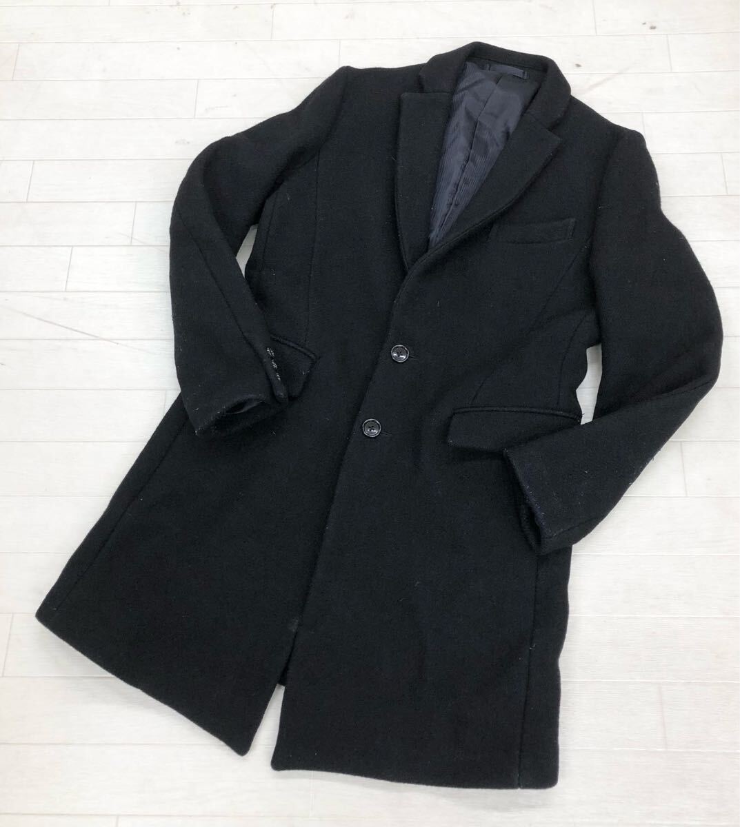 1701〓 Zero by TORNADO MART ゼロバイトルネードマート チェスターコート メンズ サイズM ブラック コート アウター ミドルコート拍卖