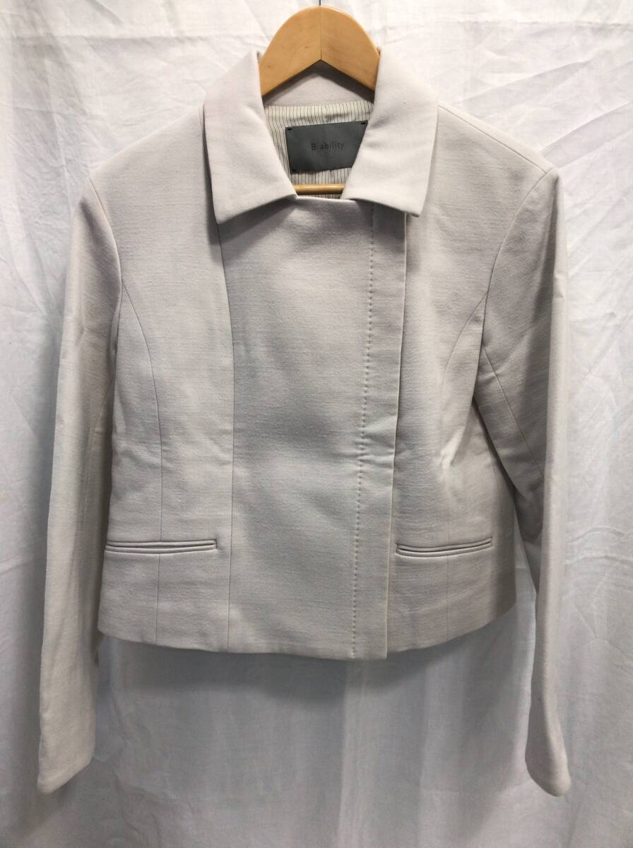 B ability ビーアビリティ BOSCH ボッシュ コート ジャケット サイズ38 アイボリー レディース ウール混 F19拍卖