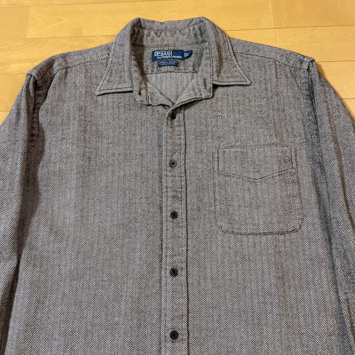 美品 ralph lauren lowell sport ブラウン ヘリンボーン 長袖シャツ ビンテージ XL ラルフローレン 開襟 caldwell marlowe ポニー無し拍卖