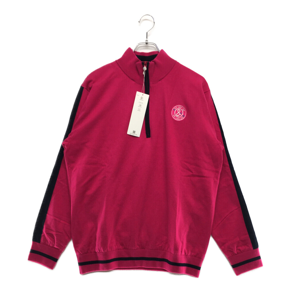 coco 未使用品【値下げ】 アンパスィ and per se メンズ セーター LL ピンク ハーフジップ 裏地付き レターパックプラス発送可 98089拍卖