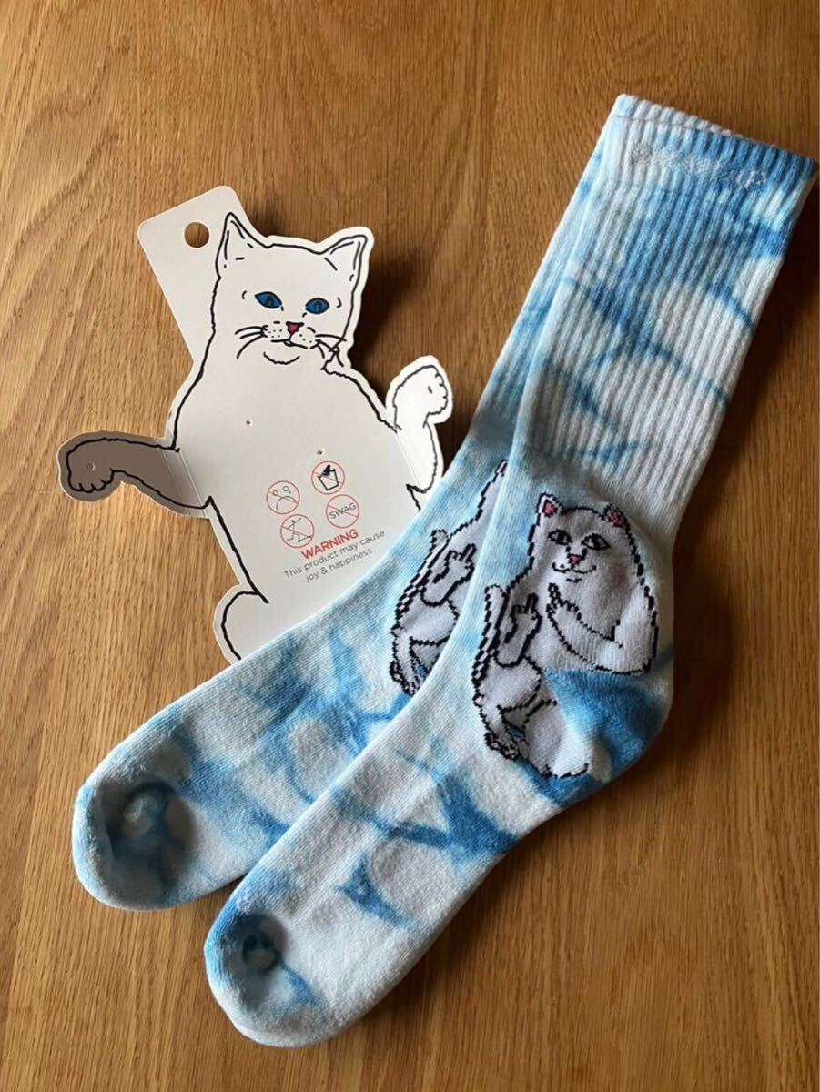 リップンディップ ソックス  タイダイ ネコ 靴下拍卖