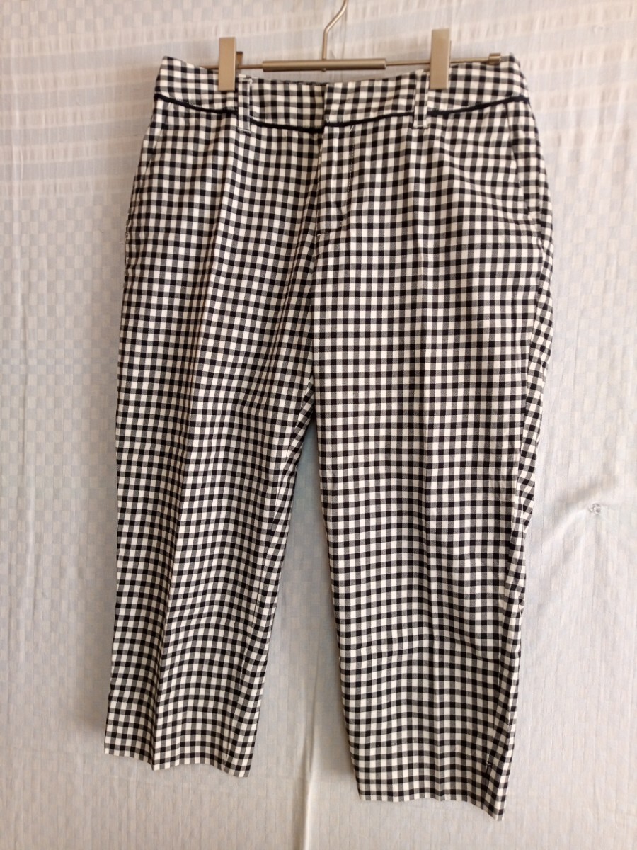 11546 ★★ ROPE PICNIC ギンガムチェックサブリナパンツ サイズ38拍卖