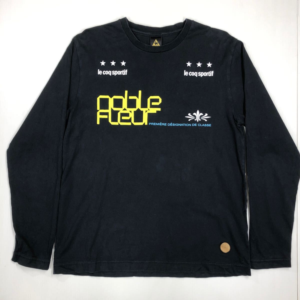 le coq sportif ルコックスポルティフ 長袖Tシャツ ロンT 黒 デサント プリント メンズ Mサイズ 42-6拍卖