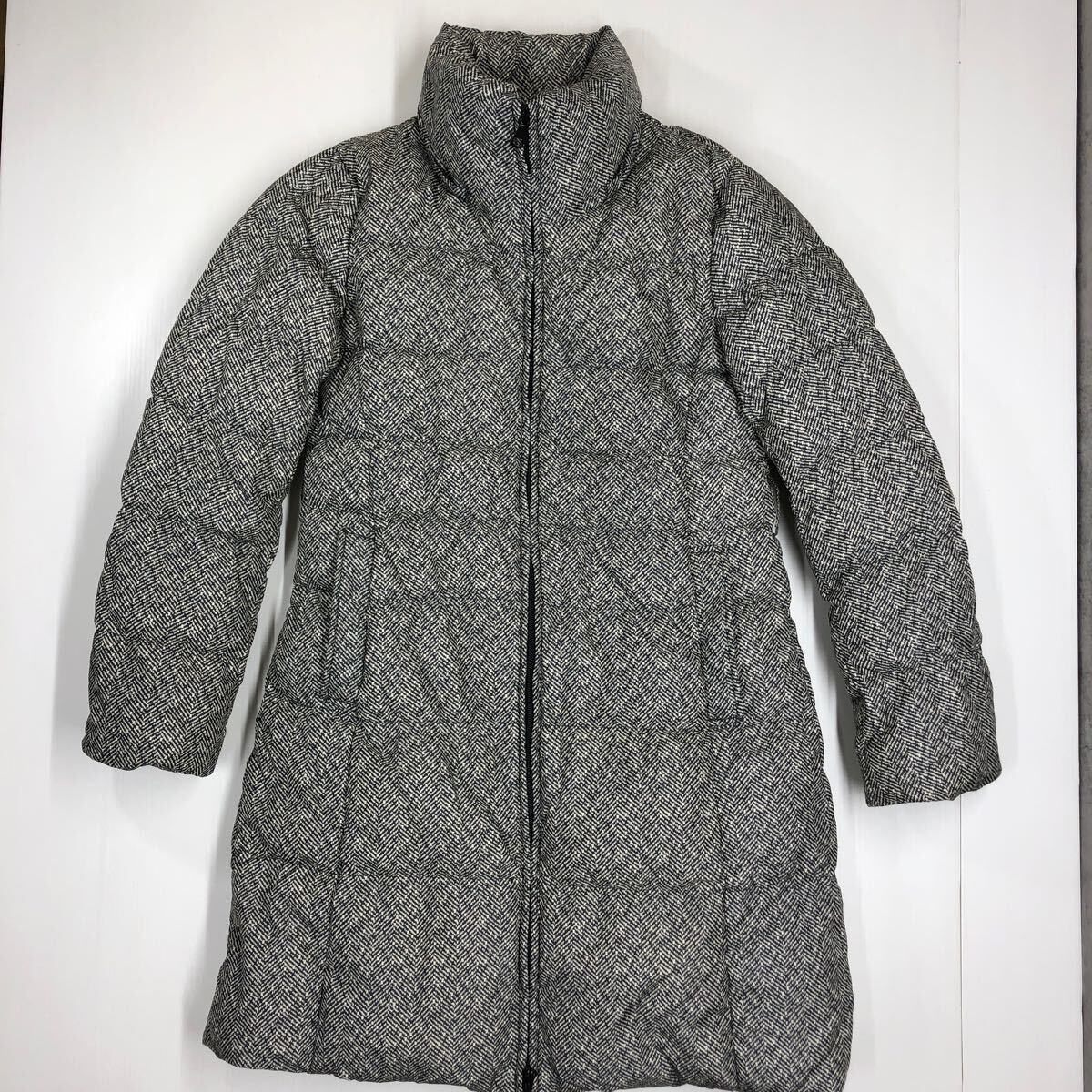 UNIQLO ユニクロ ダウンコート スタンドカラー グレー ダブルジップ レディース Sサイズ 軽量 防寒 42-7拍卖