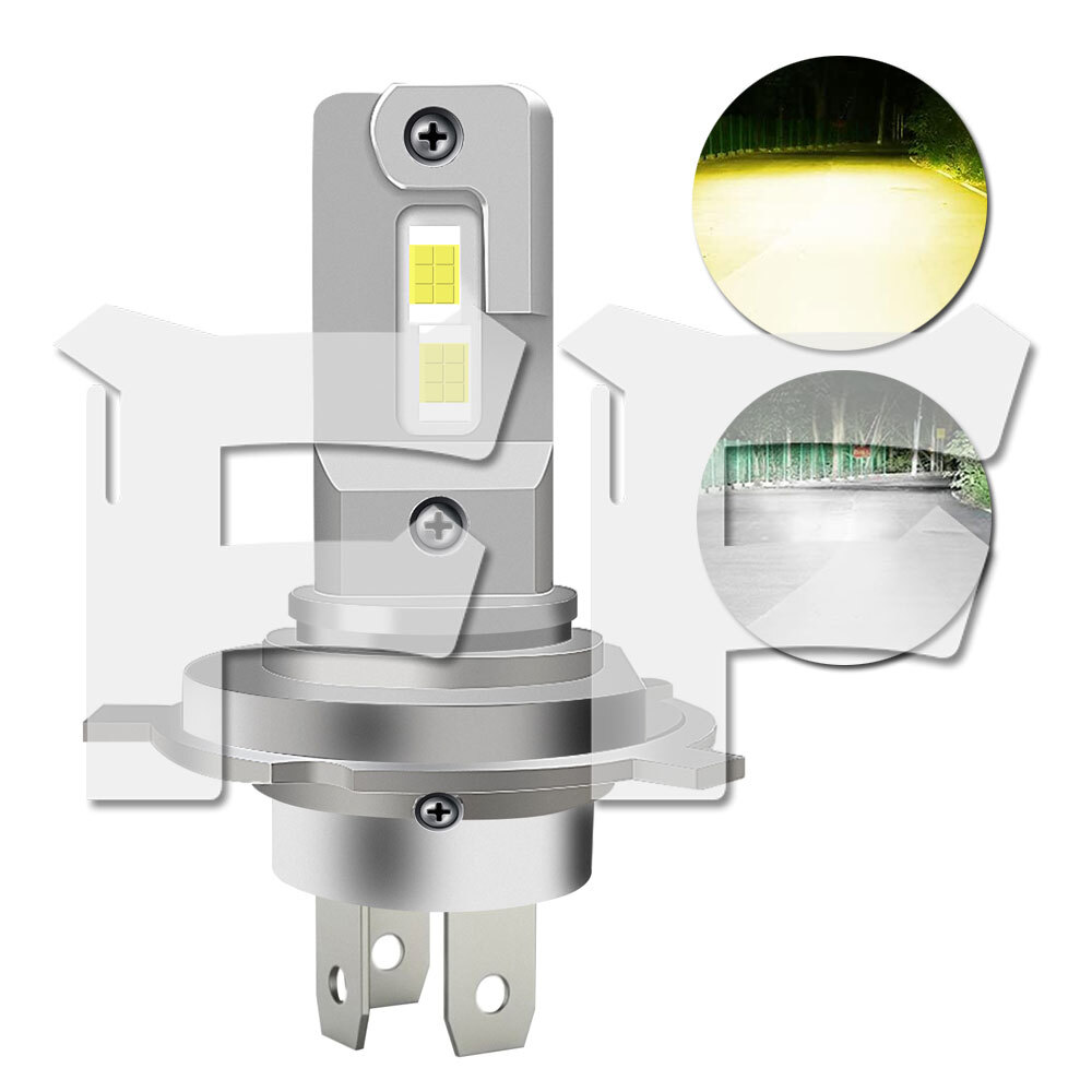 30W H4 Hi.Low切替式 HS1 ハイ・ロー 発光色:Hi/ホワイト・Low/イエロー 6500K LED ヘッドライト 12V バイク DC 汎用 1個拍卖