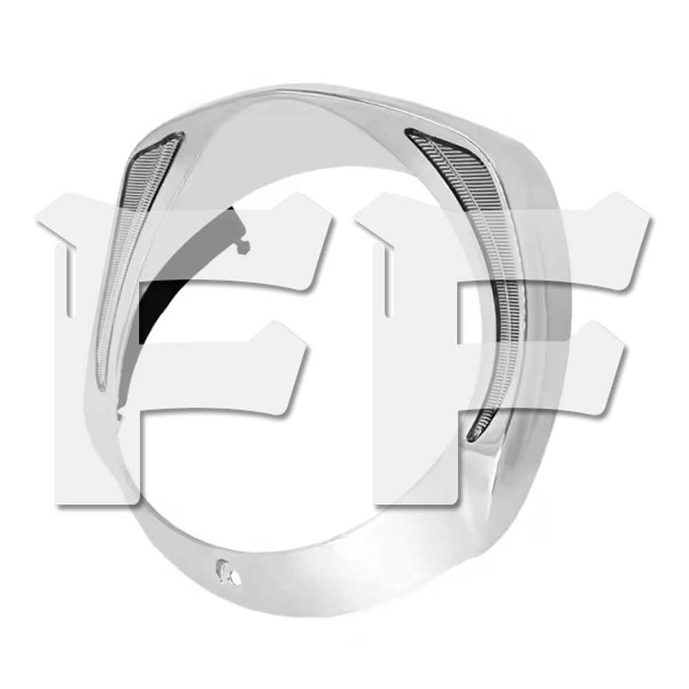 ハーレー ツーリング ヘッドライト グリル カバー 7インチ ブラケット LED ウインカーライト付き シルバー カスタム パーツ拍卖