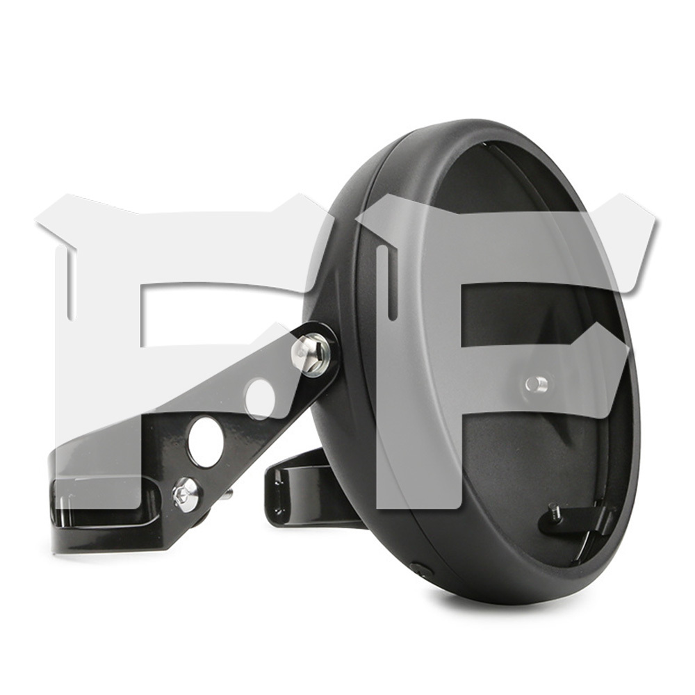 送料無料● 7インチ ヘッドライト グリル カバー ブラケット付き レトロ ハウジング シェル マットブラック オートバイ バイク パーツ拍卖