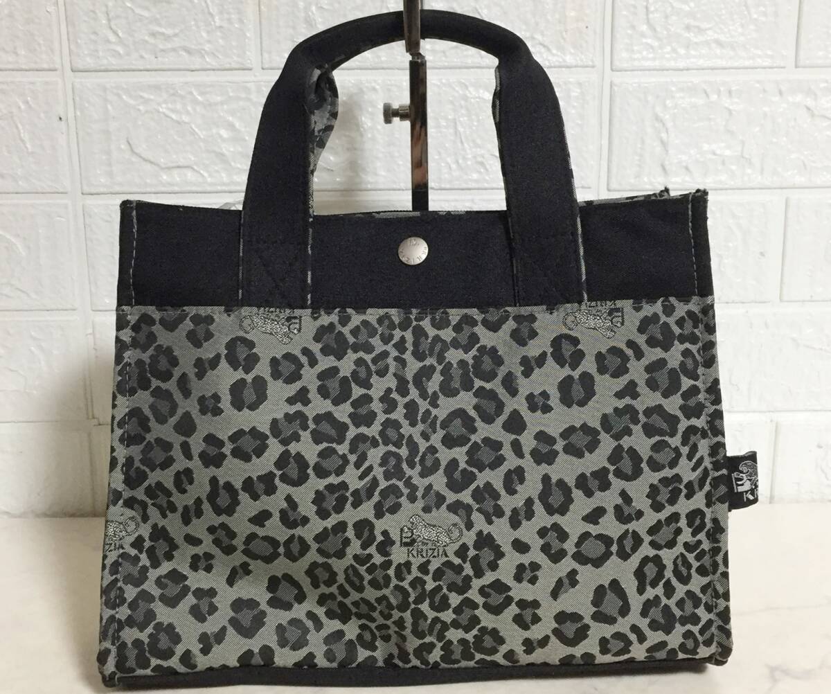 no31605 EVEX by KRIZIA エヴェックスバイクリツィア ナイロン レオパード 豹柄 ハンド トート バッグ拍卖