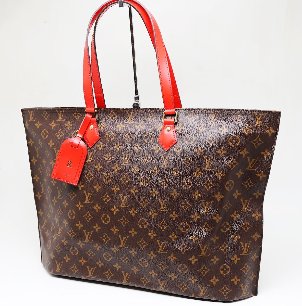 中古良品 ルイヴィトン モノグラム オールインMM トートバッグ PVC レザー ルージュ ハンドバッグ M55174拍卖