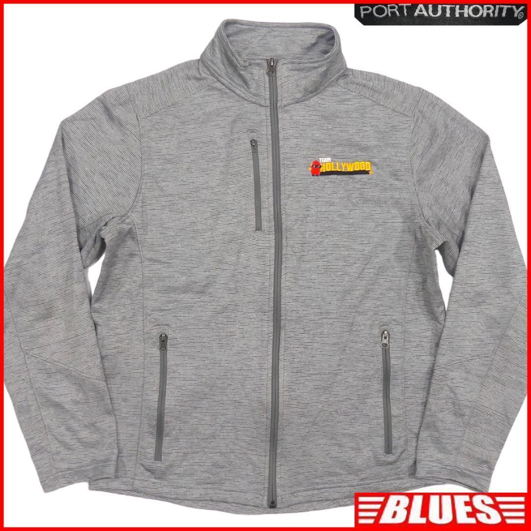 即決★日本製 PORT AUTHORITY★メンズM トラックジャージ ポートオーソリティ グレー スポーツウェア 長袖 ジャケット ブルゾン拍卖