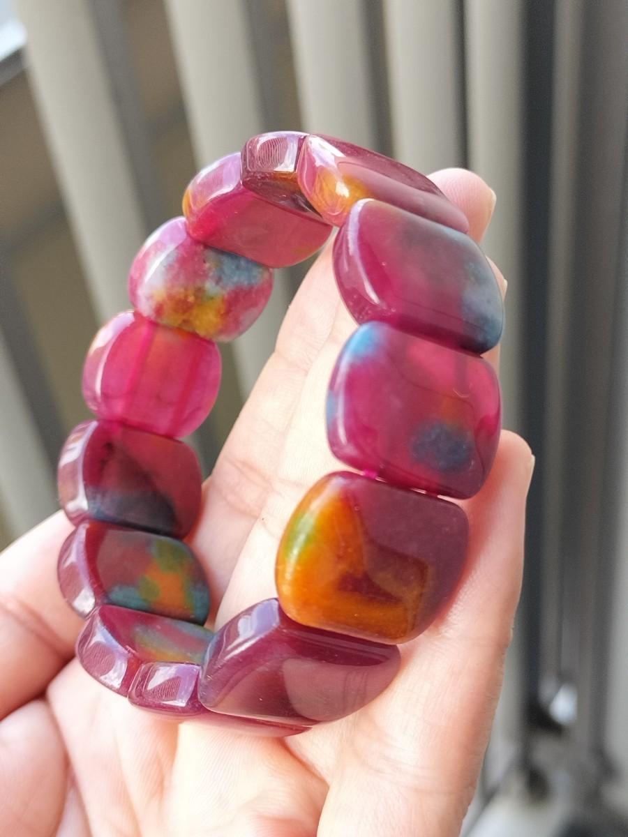 ルビーインゾイサイト アズライト入り アニョライト 多彩玉化料 バングル拍卖