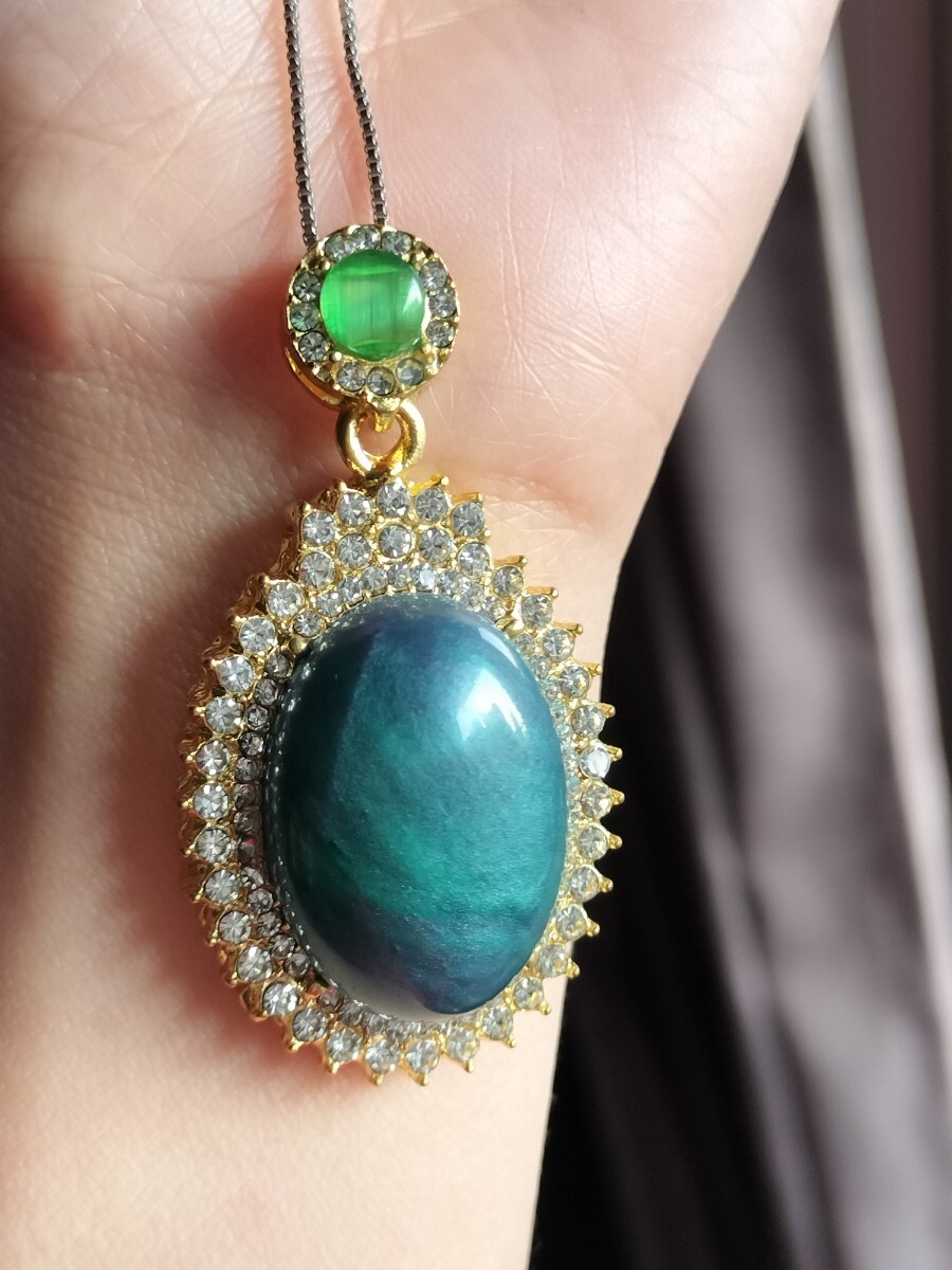 海柳 青 大粒 ネックレスのペンダントトップ拍卖