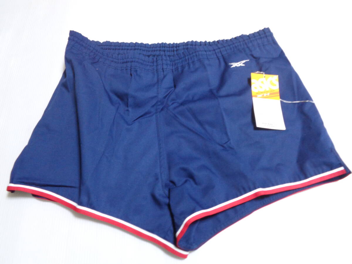 L 紺×赤 RT8691 ローテ アシックス バレーボール 短パン ショートパンツ 昭和レトロ 未使用ゴム伸び!拍卖