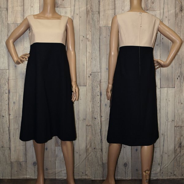 未使用・FOXEY◇フォクシー 44883 WALDORF DRESS ワンピース◇ミッドナイトブルー×ベージュ 38サイズ 154000円拍卖