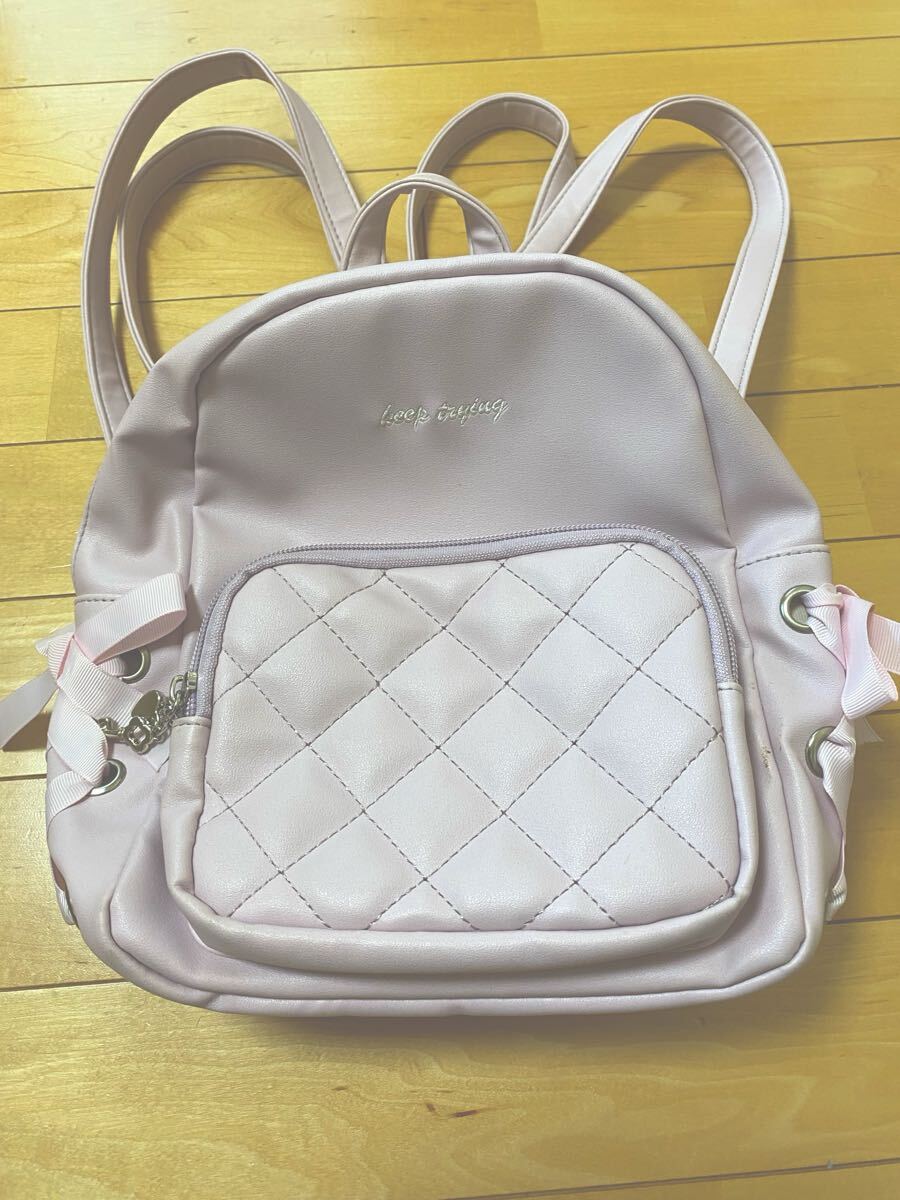 中古◎ラベンダー色◎ジュニア オシャレ リュック◎拍卖
