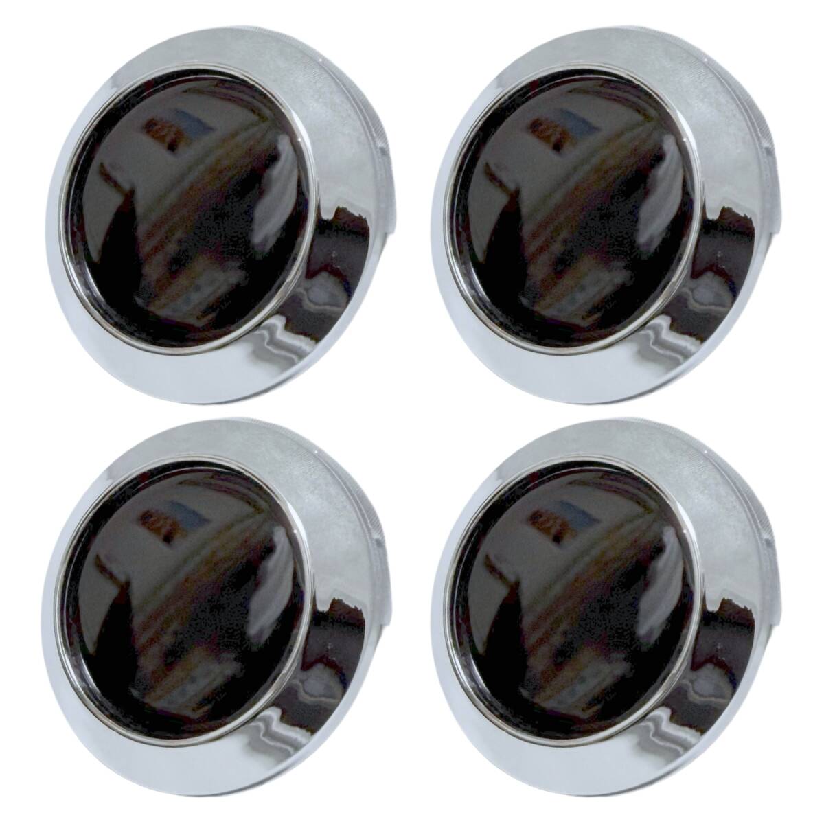 RiNan. ホイール センター キャップ 60mm 64mm 鉄チン ステッカー ハブ 4枚セット メッキ×ブラック拍卖
