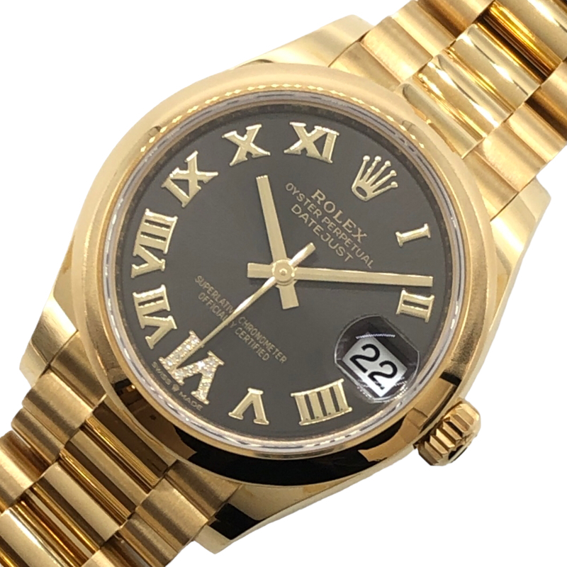 ロレックス ROLEX デイトジャスト31 278248 イエローゴールド K18YG 腕時計 レディース 中古拍卖