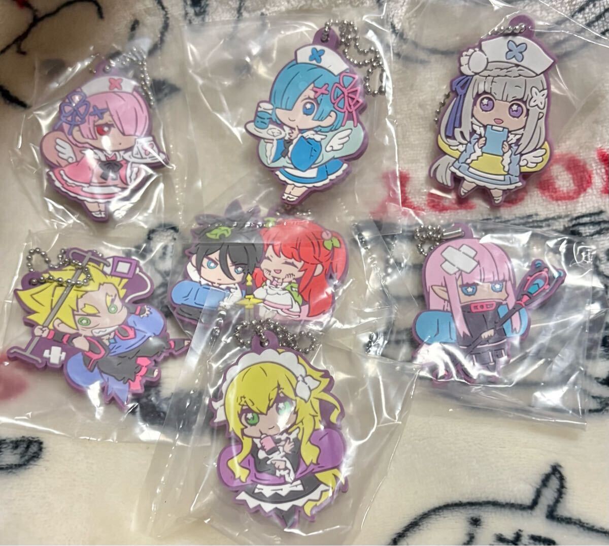Re:ゼロから始める異世界生活☆ガチャガチャ☆ラバー☆ばんちょうこう☆7種セット☆ラム☆レム☆ガーフィール☆フレデリカ☆エミリア拍卖