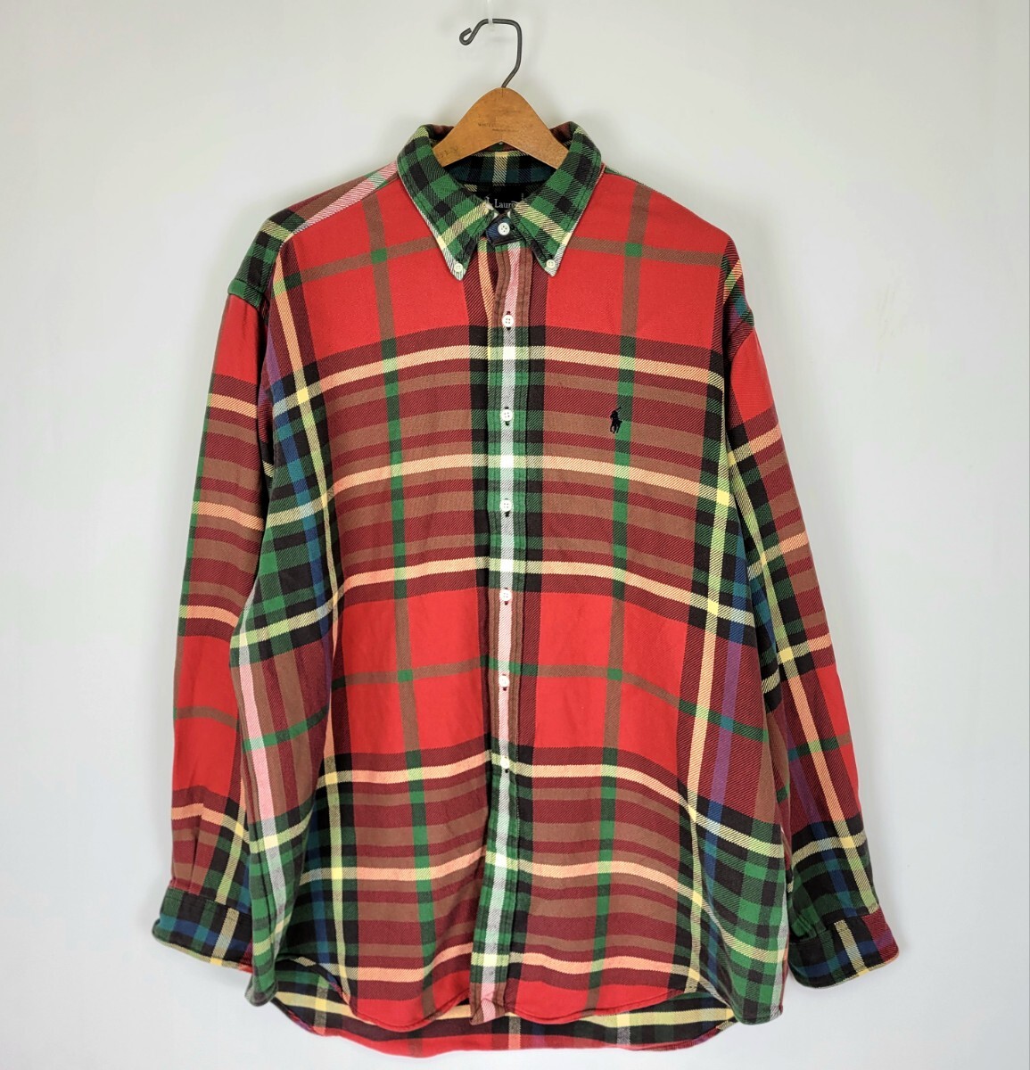 ~90s vintage PoloRalphLauren BLAIRE チェック柄 ネルシャツ XL 90年代 ポロラルフローレン フランネルシャツ ビンテージ拍卖