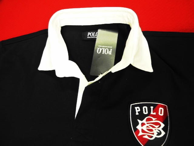 新品 POLO ラガーシャツ L 長袖 紺 エンブレム  /検パパPOLO拍卖