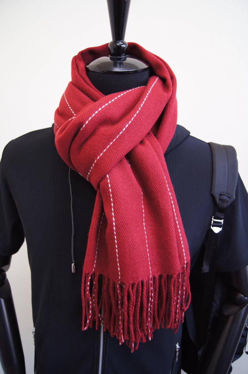 最落解除スタート★カシミア100%英国”ストール”新作ストライプ/バーガンディ〇*:..azu00men拍卖