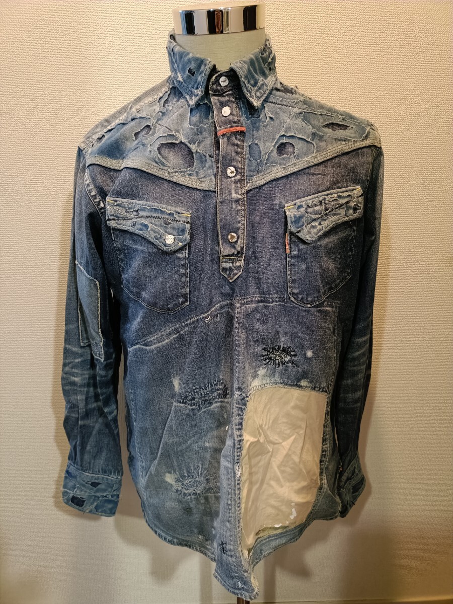 名作!kapital キャピタル 刺し子 BORO 襤褸 パッチワーク デニムシャツ拍卖