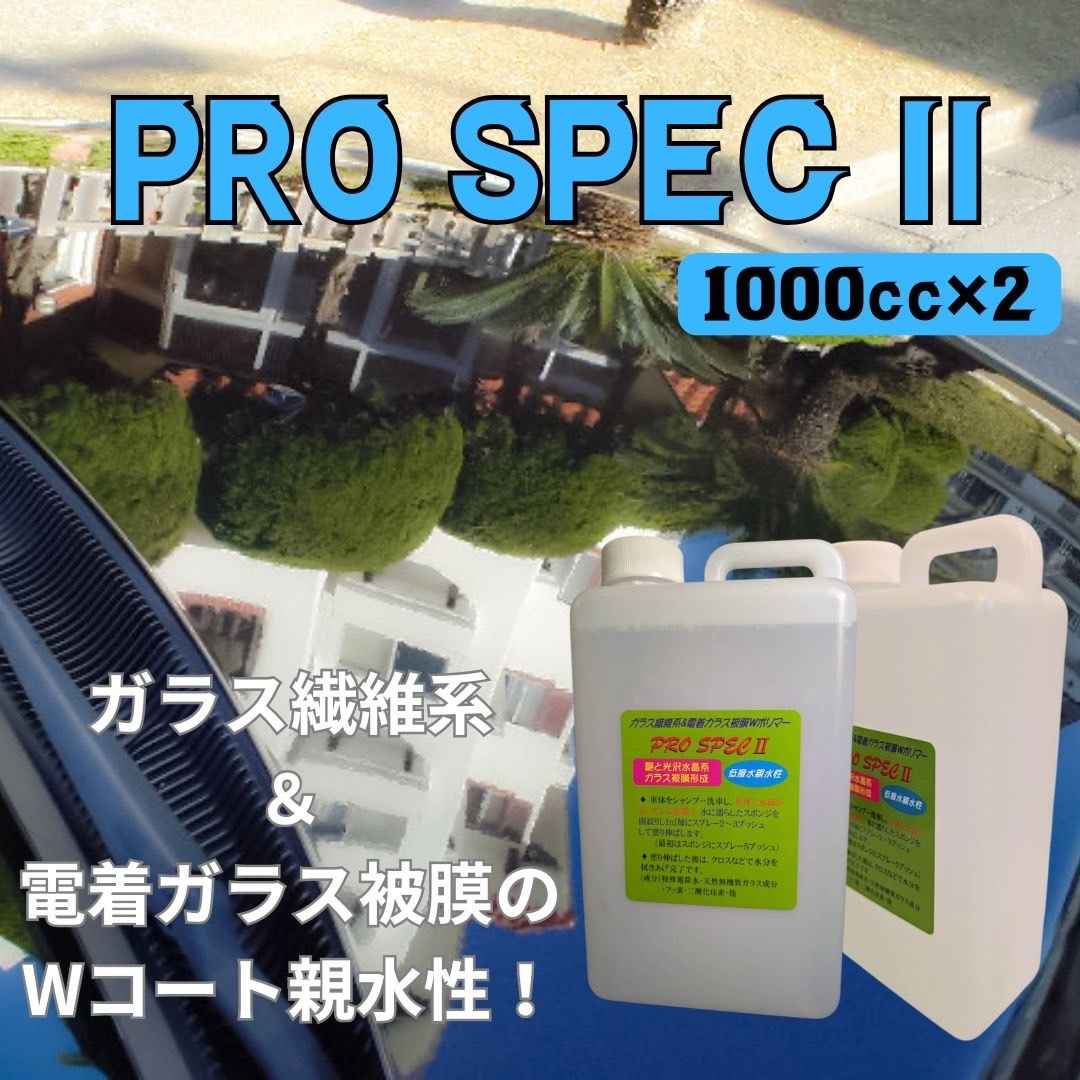 車関連業者向 親水性 ガラス繊維系&電着ガラス被膜Wコーティング剤 1000cc×2本 プロスペックⅡ PROSPECⅡ拍卖