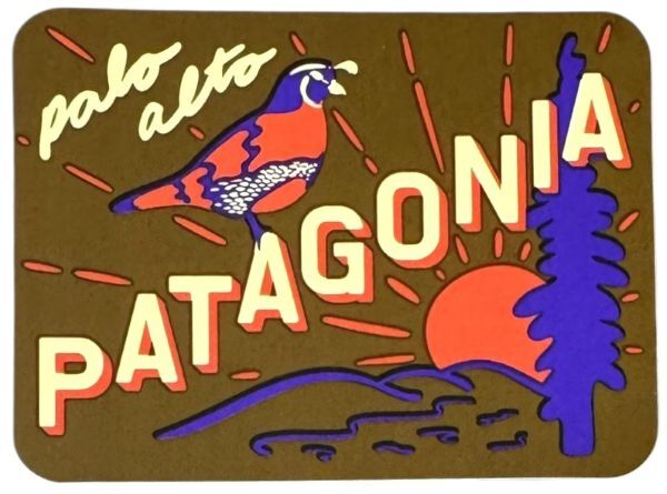 パタゴニア ステッカー パロ アルト スペシャル 鳥 茶 PATAGONIA PALO ALTO CA シール アメリカ 店舗 限定 USA 海外 カスタム コレクション拍卖