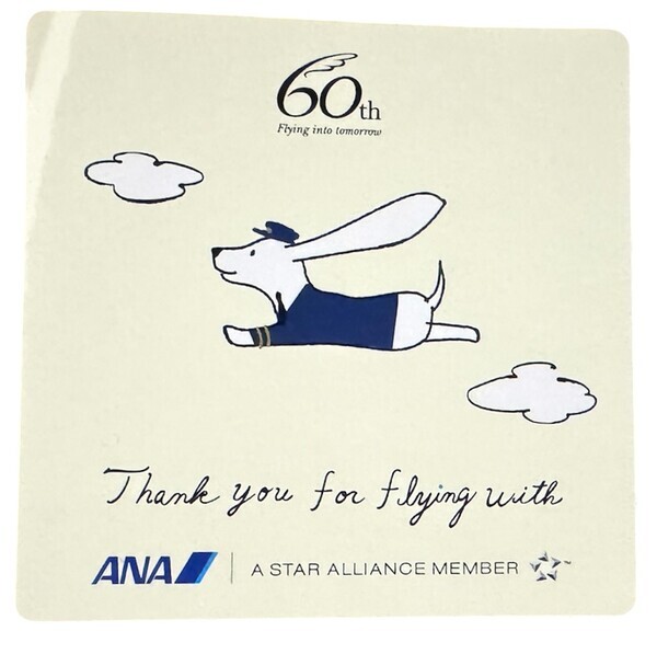 訳有 希少 ANA 創立 60周年記念 ステッカー 全日空 60TH アニバーサリー STICKER 飛行機 航空機 収集 シール デカール コレクション 新品拍卖