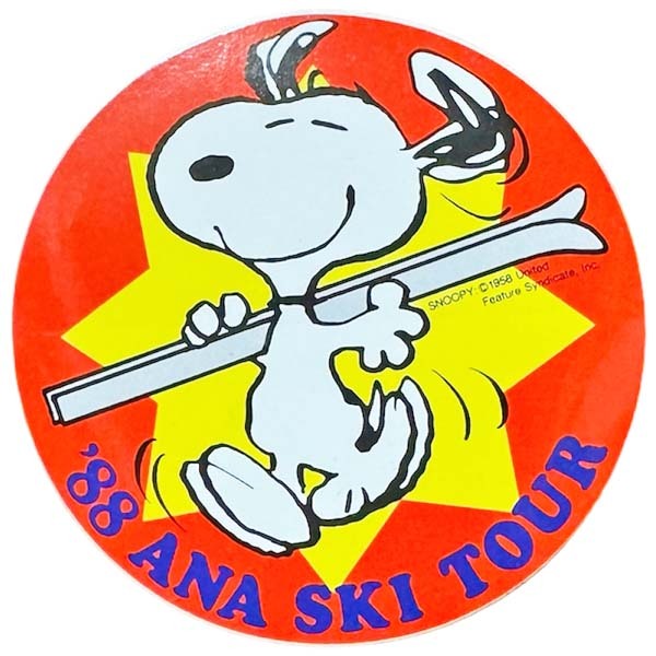 全日空 × スヌーピー 88 ANA スキーツアー ステッカー SNOOPY SKI TOUR STICKER 沖縄 飛行機 旅客機 キャンペーン シール コレクション拍卖