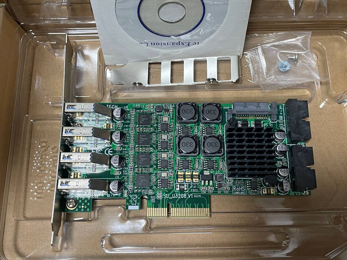 PCI-E to USB 3.0 4ポート PCI Express Expansion Card USB3.0 19ピン 20ピン Power Connec to 5Gbps Speed Renesas μPD720202拍卖