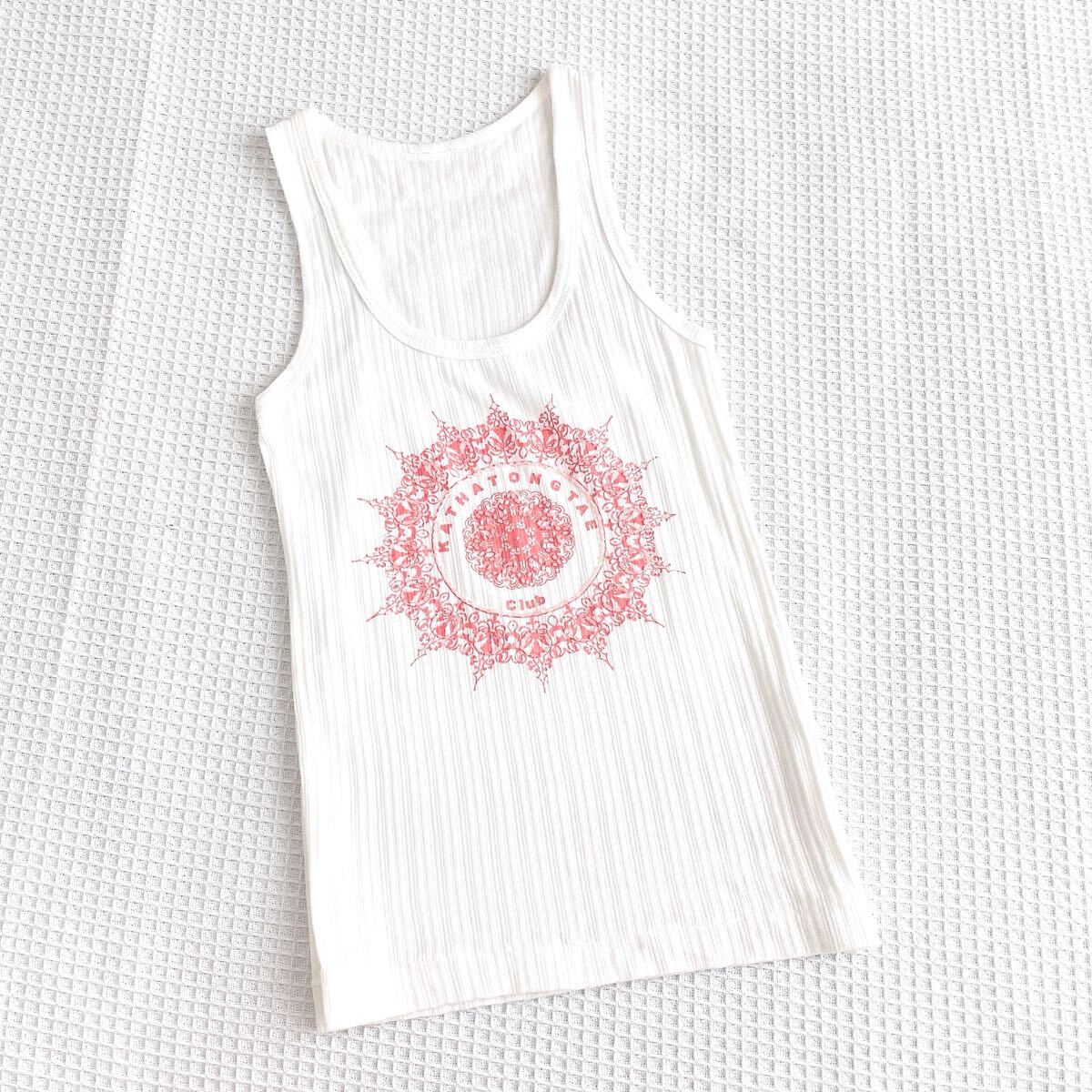 おしゃれ タイ現地購入タンクトップ ノースリーブ トップス カットソートップスMサイズ白ホワイト ビーズ アメリカンスリーブ100%コットン拍卖