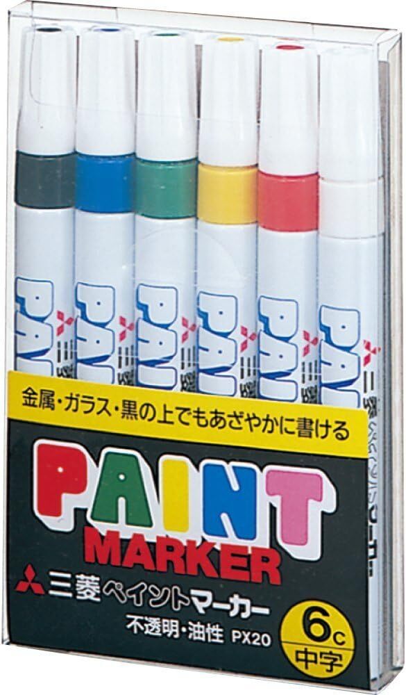 三菱鉛筆 ペイントマーカー 中字 6色 PX206C拍卖