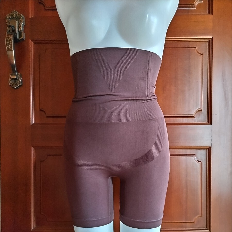 ハイウエストシェイプアップ 骨盤矯正 補正下着 ブラウン Lサイズ拍卖