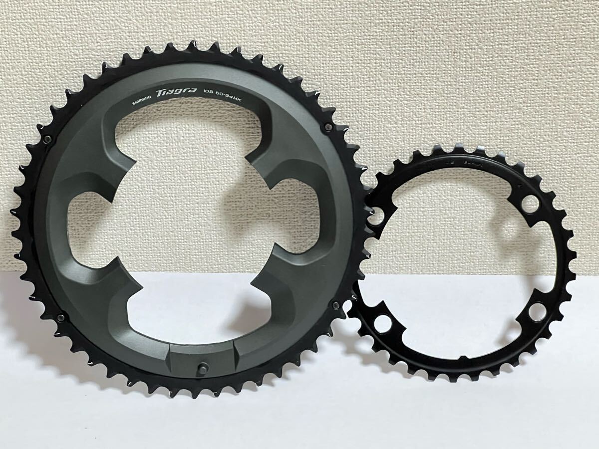 【使用1km以下】シマノ☆SHIMANO☆チェーンリング☆Tiagra 4700系☆50-34T☆アウター+インナーセット☆10s用拍卖