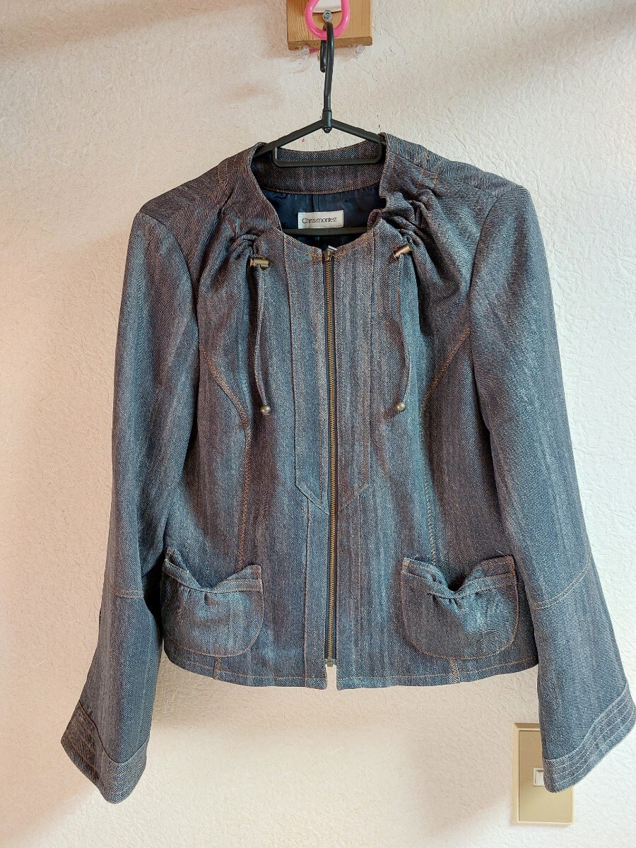 Chris montez◆デニムジャケット◆黒・グレー系◆久梨沙拍卖