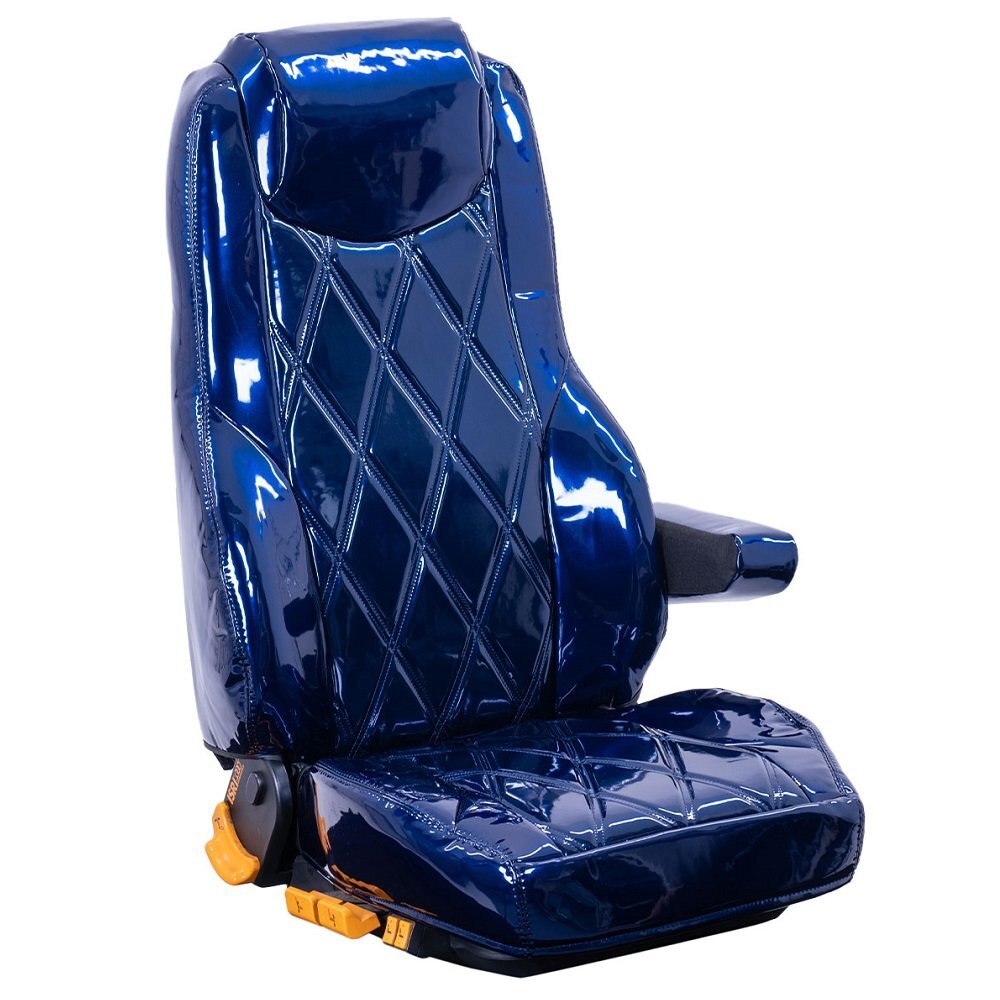 トラック用品 内装 真月光 シートカバー ネイビー【運転席のみ】 ファイブスターギガ R2/1~ 【送料800円】拍卖