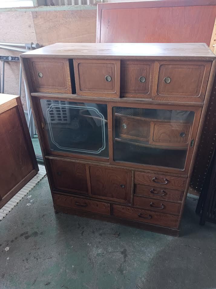 アンティ-ク 棚 ◆ 引き戸 年代不明 【保管 倉庫】拍卖