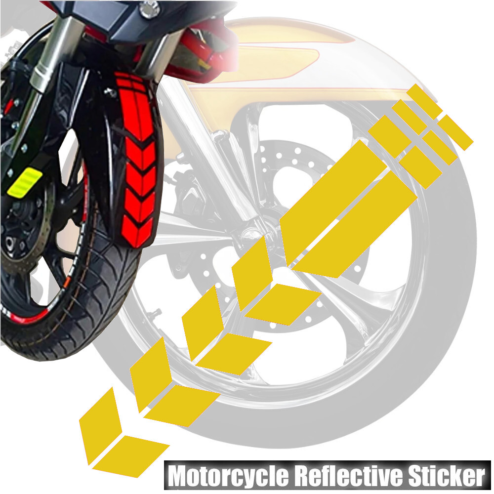【ゴールド】バイク用 反射ステッカー 矢印ストライプステッカー拍卖