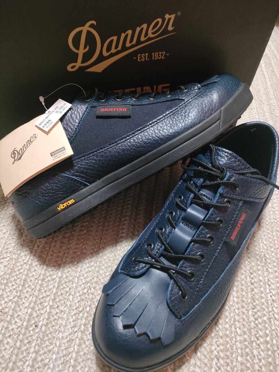 新品 日本製 BRIEFING Danner ダナーライト GOLF ブリーフィング ダナー ブーツ 26cm ネイビー 紺 ビブラムソール 拍卖