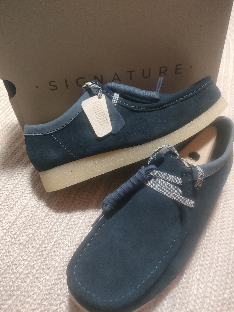 新品 定価20900 Clarks クラークス ワラビー EVO UK9.5 44 ネイビー 紺 スエード レザー メンズ ブーツ拍卖