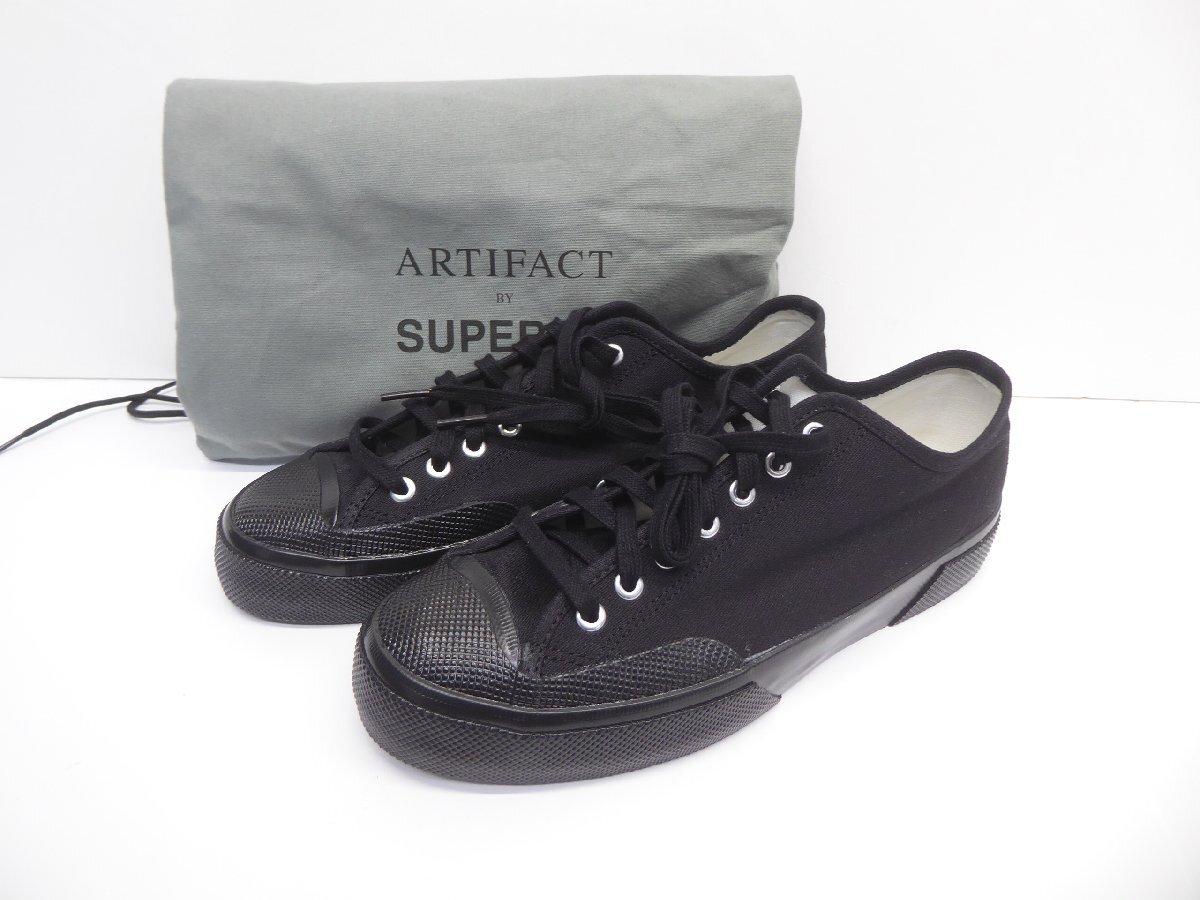 SUPERGA ARTIFACT 2432 WORKS LOW CUT BROKEN TWILL TRIPLE BLACK size:27.0cm スニーカー 靴 メンズ △WT3557拍卖