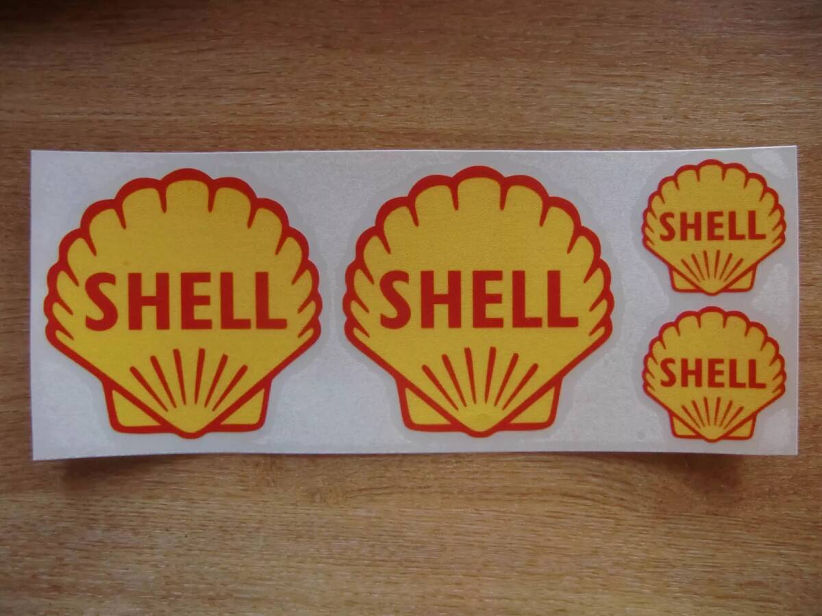 Shell シェル 100mm/50mm 車 バイク ステッカー デカール 送料無料拍卖