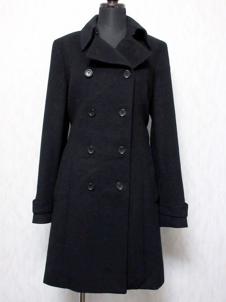 ANAYI アナイ カシミヤ×ウール コート レディース 38 黒 kn2269拍卖