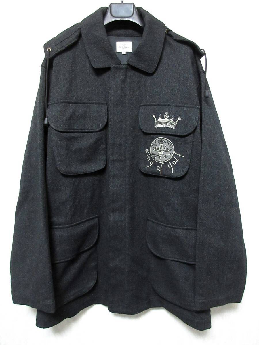 美品 カステルバジャック フード付き コート 刺繍 メンズ 4 ダークグレー kn2274拍卖