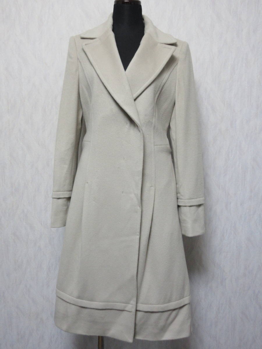 ボディドレッシングデラックス カシミヤ混 ウールコート レディース 40 ベージュ kn2288拍卖