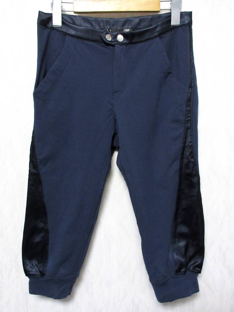 ラブ モスキーノ LOVE MOSCHINO ストレッチ クロップドパンツ レディース 40 ネイビー yg6881拍卖